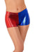 Smiffys Fever Miss Jester Whiplash Shorts, Red & Blue (Size M)