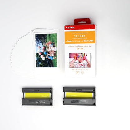 Canon Paper for SELPHY CP1500 - RP-108 Genuine Canon Ink + Paper Set (100 x 148mm) 108 Sheets, also compatible with CP1300, CP1200