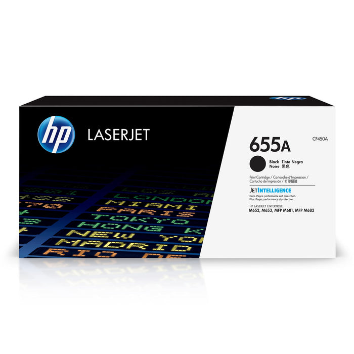 HP 655A - Black - original - LaserJet - toner cartridge (CF450A) - for Color LaserJet Enterprise M652, M653, LaserJet Enterprise Flow MFP M681, MFP M682