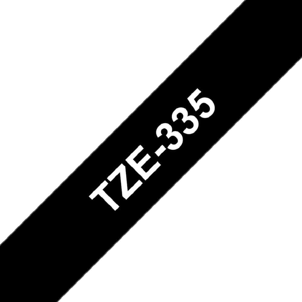 Brother P-Touch 12mm White on Black TZE335 Labelling Tape