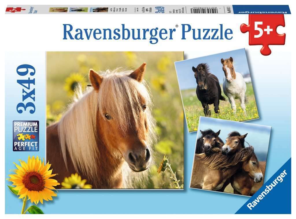 Schattige Pony`s (3x49 Stukjes)