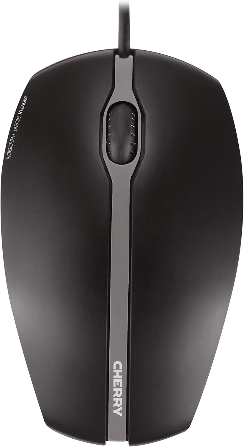 CHERRY GENTIX SILENT, wired mouse, quiet design mouse without click, perfect ergonomics, precise sensor