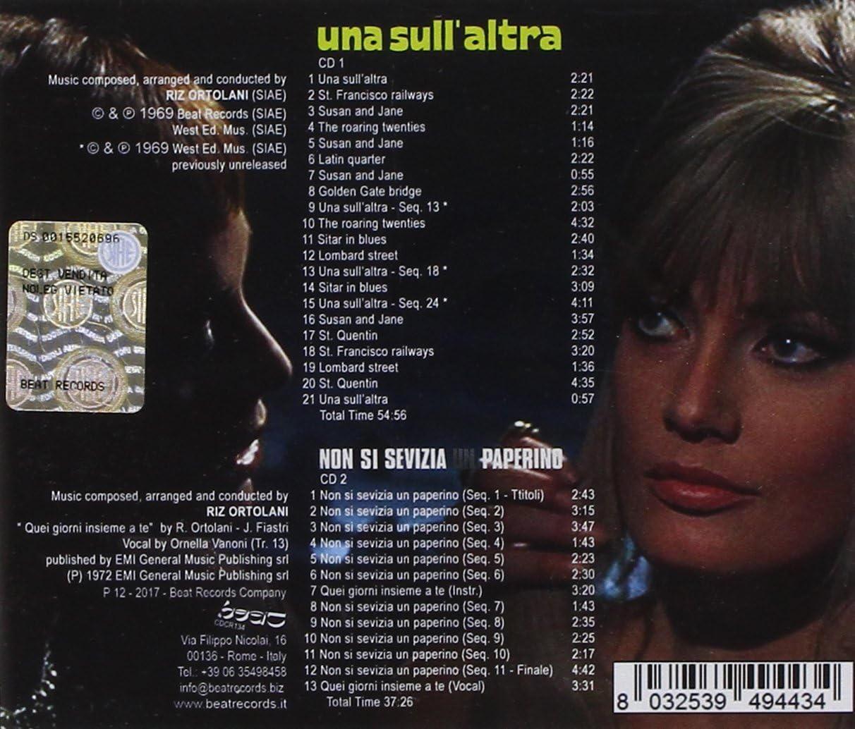 Una Sull'Altra One on Top of the Other Non Si Sevizia Un Paperino Don't Torture a Duckling Original Soundtrack