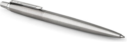 Parker Jotter Ballpoint Pen | Stainless Steel with Chrome Trim | Medium Point Blue Ink