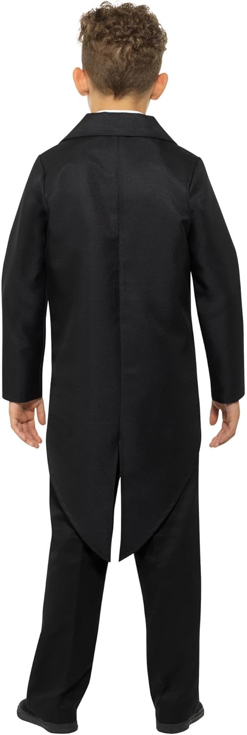 Smiffys Tailcoat, Black , Boys Fancy Dress, Child Dress Up Costumes