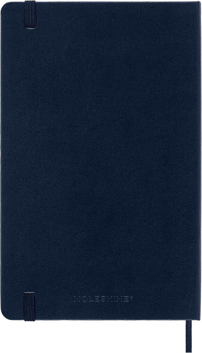 Moleskine Classic Notebook, Taccuino con Pagine Bianche, Copertina Rigida e Chiusura ad Elastico, Formato Large 13 x 21 cm, Colore Blu Zaffiro, 240 Pagine