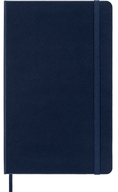 Moleskine Classic Notebook, Taccuino con Pagine Bianche, Copertina Rigida e Chiusura ad Elastico, Formato Large 13 x 21 cm, Colore Blu Zaffiro, 240 Pagine