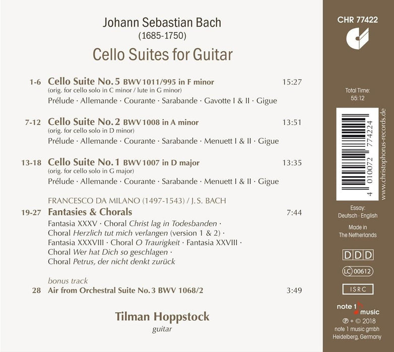 Johann Sebastian Bach - Cello Suites for Guitar