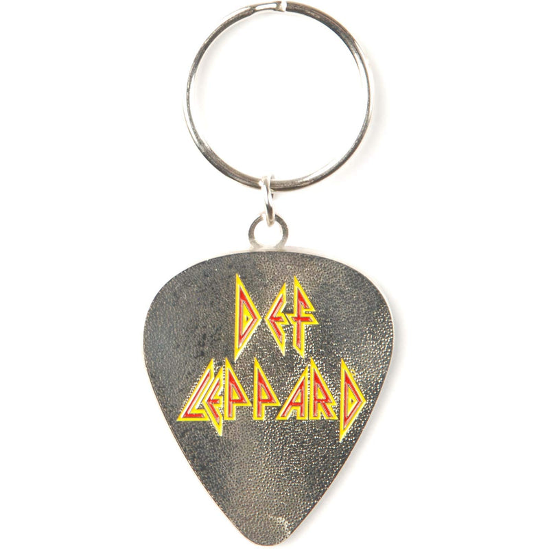 Def Leppard Keyring Keychain Guitar Pick Band Logo Hysteria New Official Metal