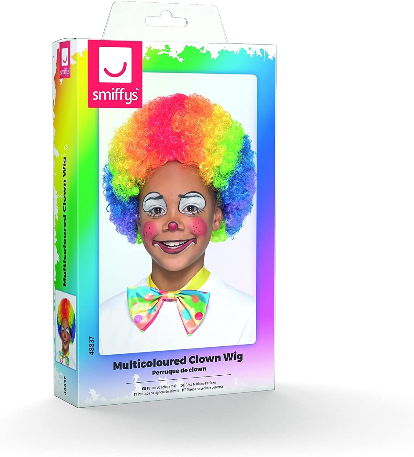 Smiffys Clown Wig, Multi-Coloured