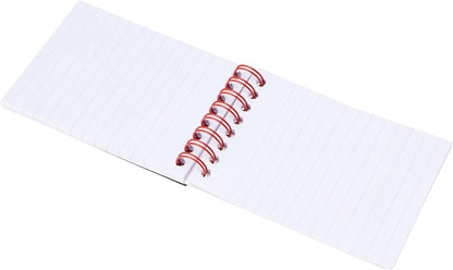 Black n Red A7 Glossy Hardback Wirebound Notebook of 144 Pages (Pack of 5),black/red