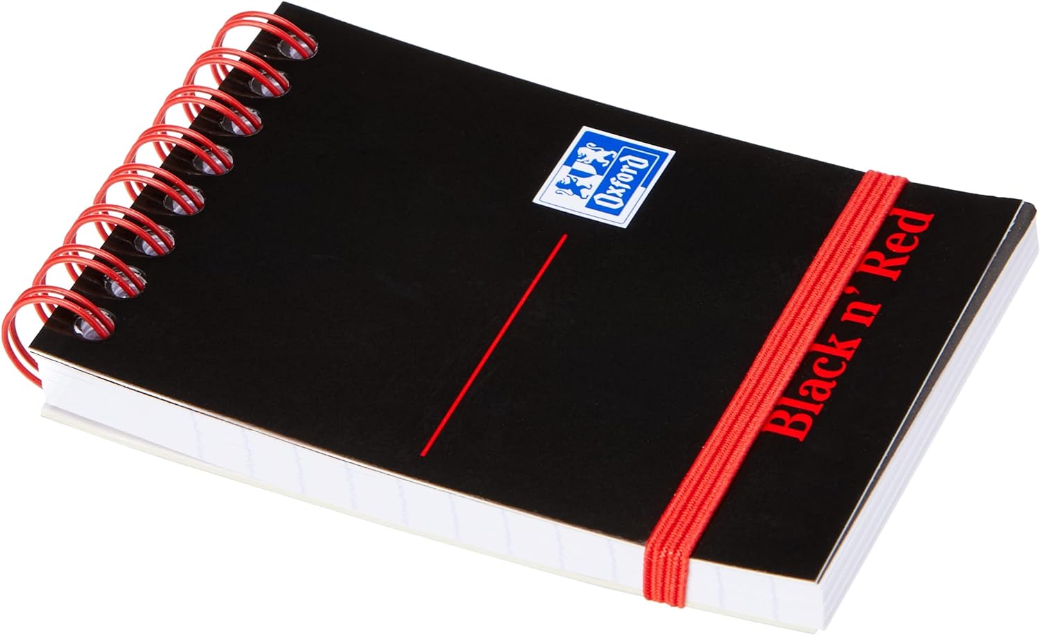 Black n Red A7 Glossy Hardback Wirebound Notebook of 144 Pages (Pack of 5),black/red