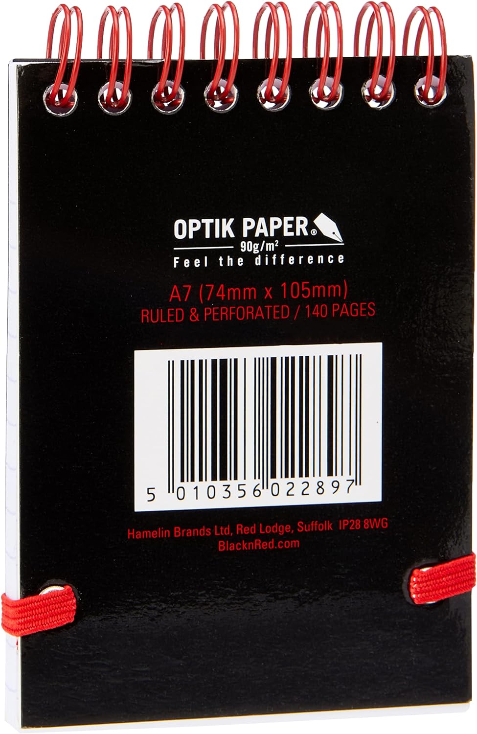 Black n Red A7 Glossy Hardback Wirebound Notebook of 144 Pages (Pack of 5),black/red