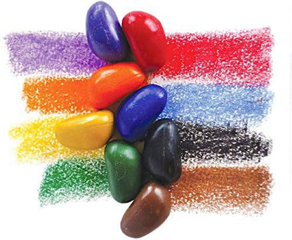 Crayon Rocks - Non-toxic children's soy wax crayons  -durable ecological chalk in a muslin bag - 32 natural washable colors - drawing on paper and fabric