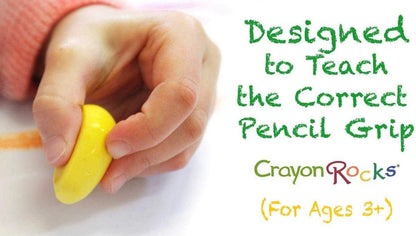 Crayon Rocks - Non-toxic children's soy wax crayons  -durable ecological chalk in a muslin bag - 32 natural washable colors - drawing on paper and fabric