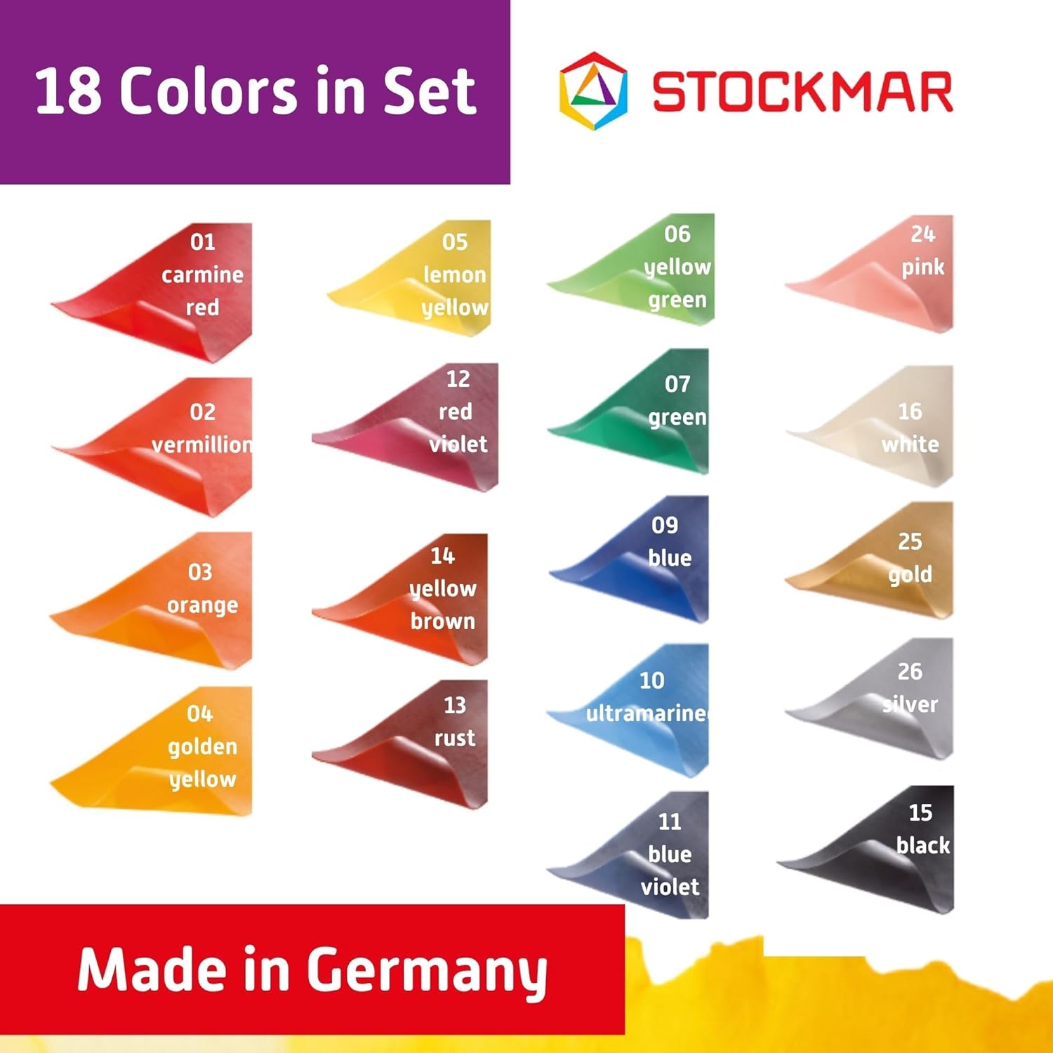 Stockmar Wax sheets 20x4cm in 18 colors