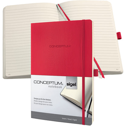 SIGEL CO315 Premium Notebook lined, A4, softcover, Red - Conceptum