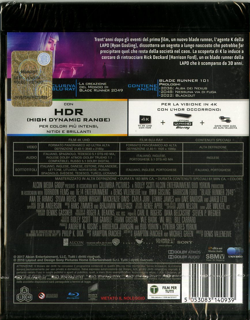 Blade Runner 2049 4K Uhd+Blu-Ray