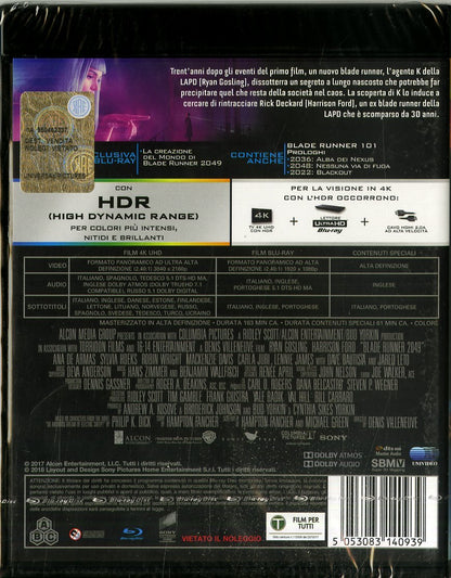 Blade Runner 2049 4K Uhd+Blu-Ray