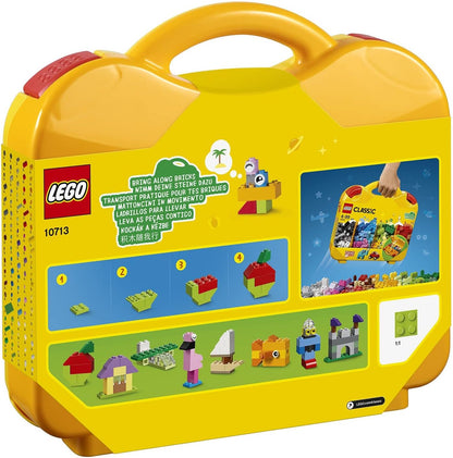 LEGO 10713 Classic Creative Suitcase, Toy Storage Case with Fun Colourful Building Bricks, Gifts for 4 plus Year old Kids, Boys & Girls