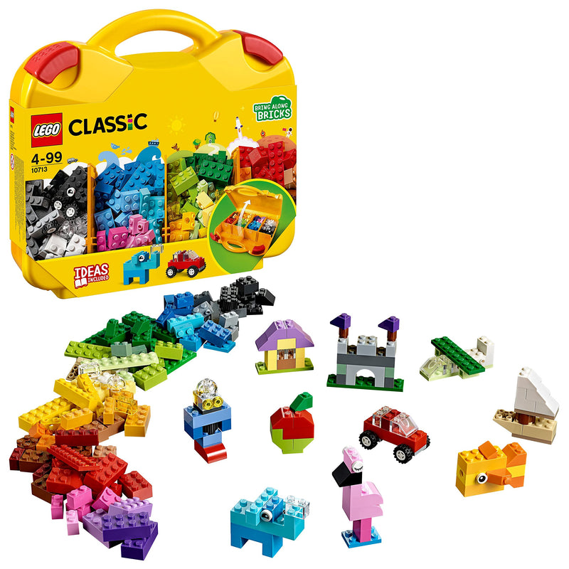 LEGO 10713 Classic Creative Suitcase, Toy Storage Case with Fun Colourful Building Bricks, Gifts for 4 plus Year old Kids, Boys & Girls
