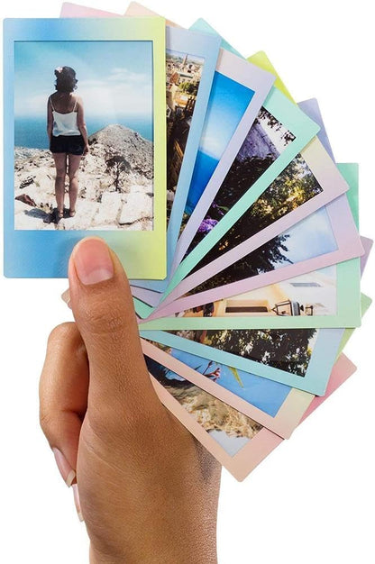 instax mini instant film, Macaron border, 10 shot pack, suitable for all instax mini cameras and printers