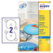 Avery J8676-25 Self-Adhesive Full Face CD Labels, 2 Labels Per A4 Sheet, White