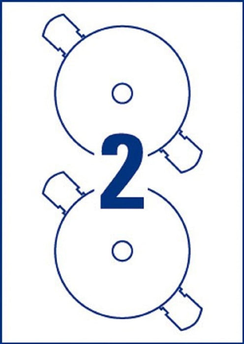 Avery J8676-25 Self-Adhesive Full Face CD Labels, 2 Labels Per A4 Sheet, White