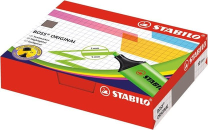 Highlighter - STABILO BOSS ORIGINAL - Pack of 10