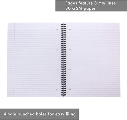 Pukka Pad, A4+ Metallic Editor Pad 3 Pack - Wirebound Notebook with 8mm Lines and 80GSM Paper - 100 Pages