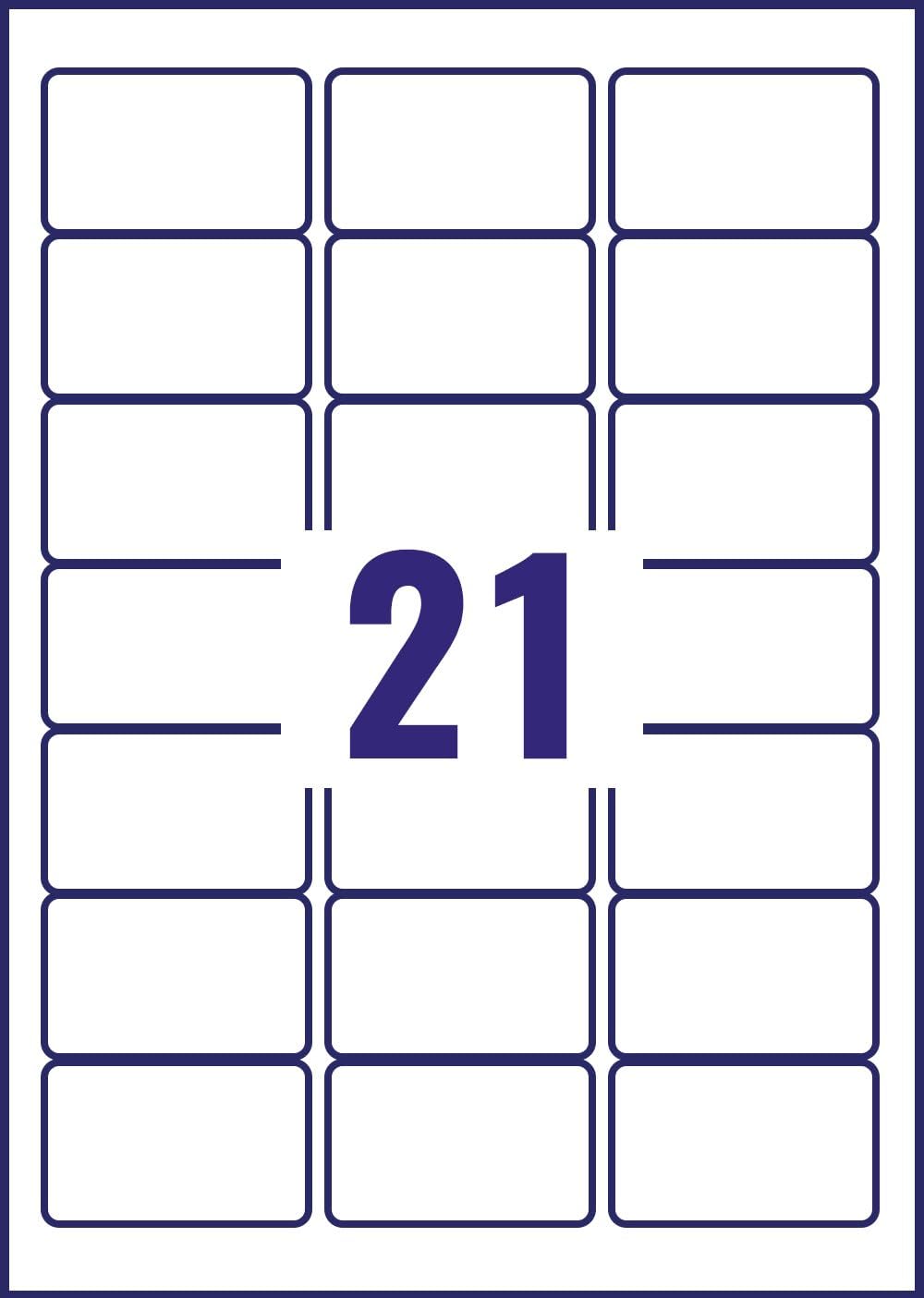 Avery L7060-20 (63.5 x 38.1mm) Extra-Strong Adhesive Heavy Duty Weatherproof Labels, 21 Labels Per A4 Sheet