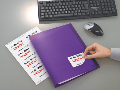 Avery L4736REV-25 Self-Adhesive Removable Mini Labels, 48 Labels Per A4 Sheet - white, 45,7 x 21,2 mm