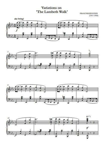 Franz Reizenstein: Variations on 'The Lambeth Walk' for Solo Piano (Nimbus Music Publishing NMP1038