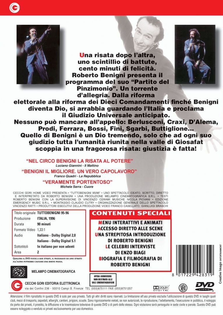 tutto benigni 95/96 * dvd Italian Import