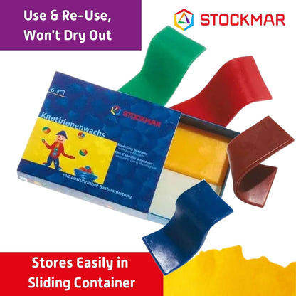 Stockmar 51000 Kneading Beeswax 100 x 40 mm 6 Colours