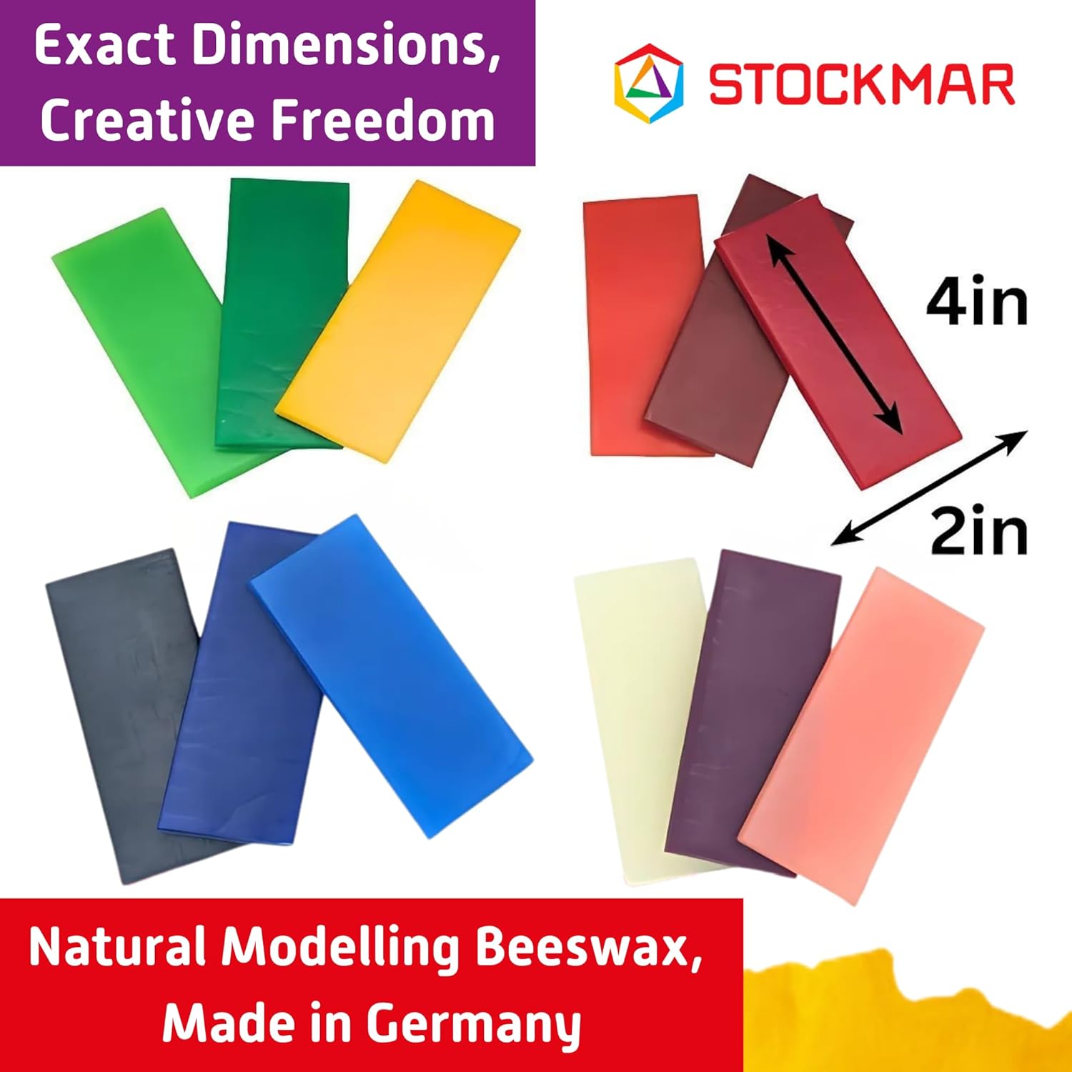 Stockmar 51200 Modelliermassen Play Dough Beeswax – 12 Colours