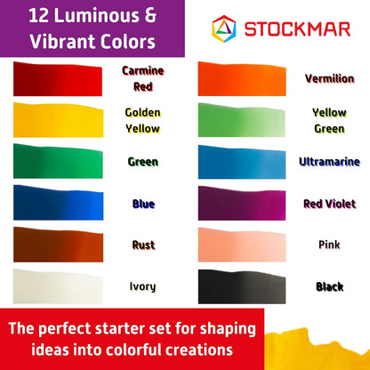 Stockmar 51200 Modelliermassen Play Dough Beeswax – 12 Colours