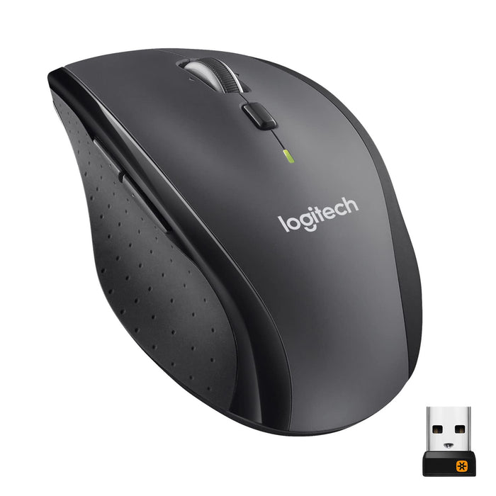 Logitech M705 Marathon Ratón inalámbrico, Receptor Unificador USB de 2,4 GHz, 1000 DPI, 5 Botones Programables, Batería de 3 años, Compatible con PC, Mac, Portátil, Chromebook - Negro