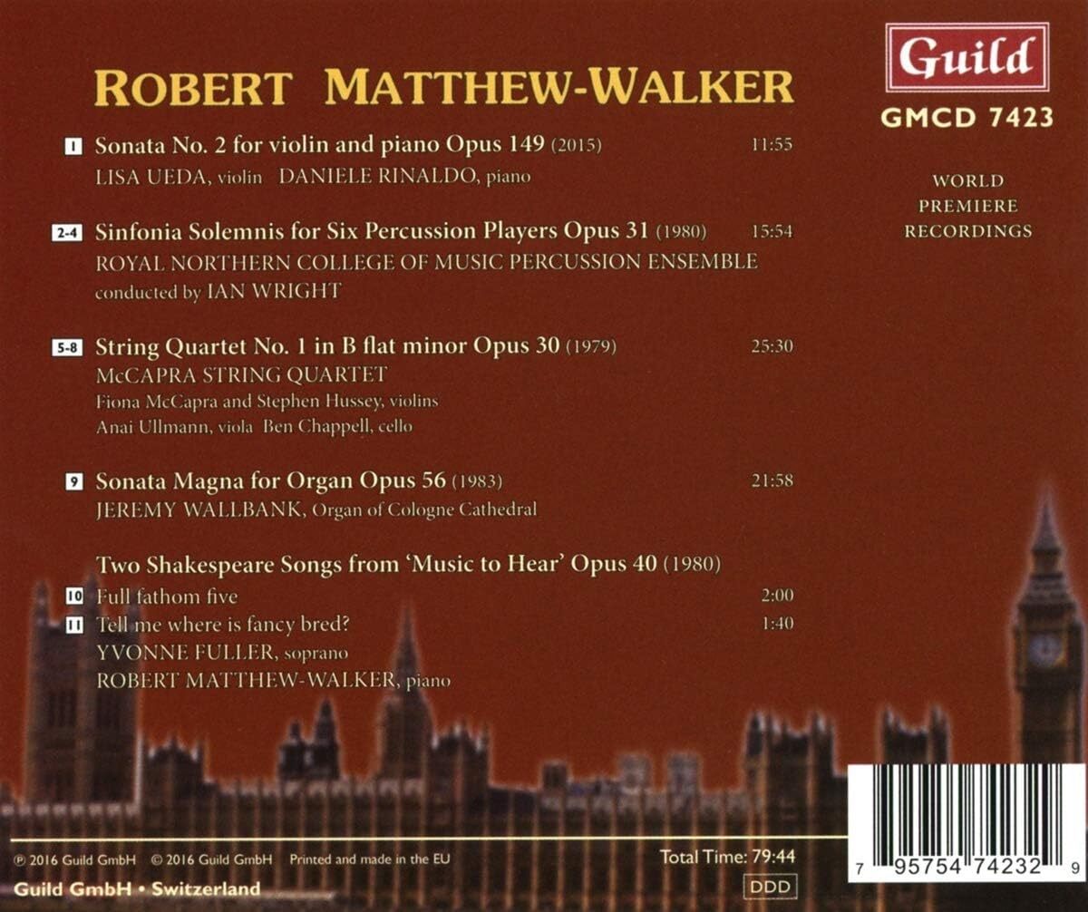 Robert Matthew-Walker: Violin Sonata No. 2/Sinfonia Solemnis/...