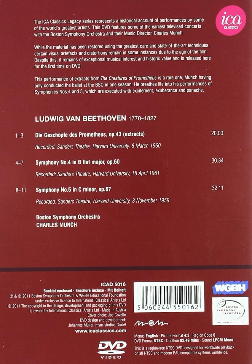 Beethoven: Symphonies 4/ 5 (Creatures Of Prometheus/ Symphonies Nos.4/ 5)