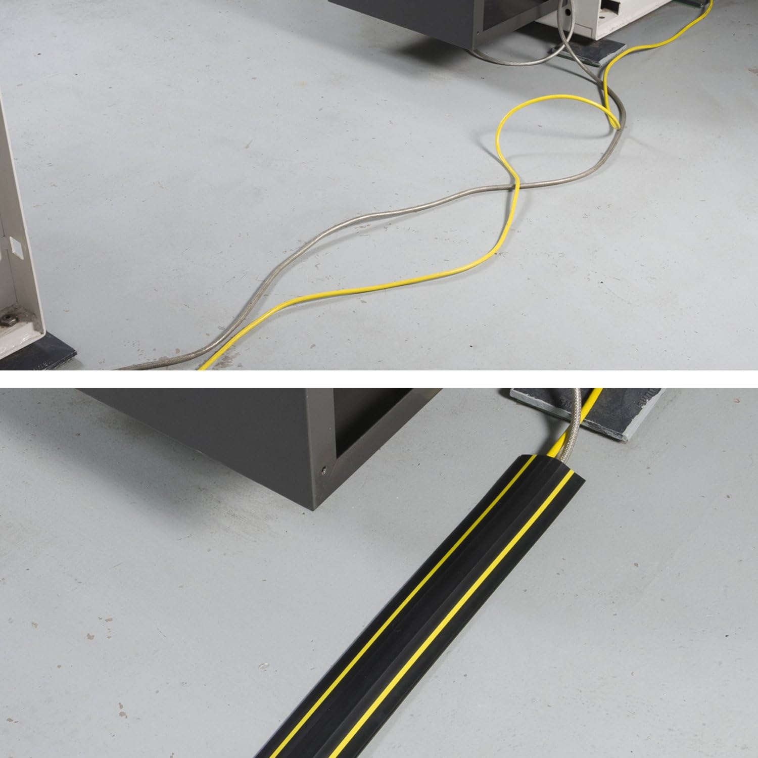 Floor Cable Protector, D-Line, FC83H Medium Duty, Linkable Floor Cable Cover, Protect Cables & Prevent a Trip Hazards - 1.8 Meter (L) - Cable Cavity 30mm (W) x 10mm (H