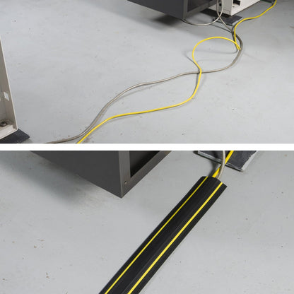 Floor Cable Protector, D-Line, FC83H Medium Duty, Linkable Floor Cable Cover, Protect Cables & Prevent a Trip Hazards - 1.8 Meter (L) - Cable Cavity 30mm (W) x 10mm (H