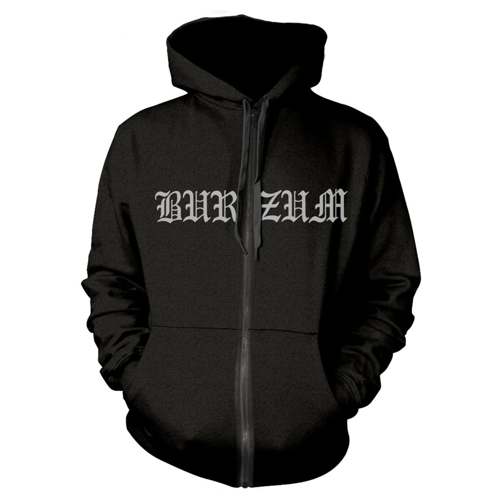 BURZUM - ASKE BLACK Hooded Sweatshirt with Zip Medium