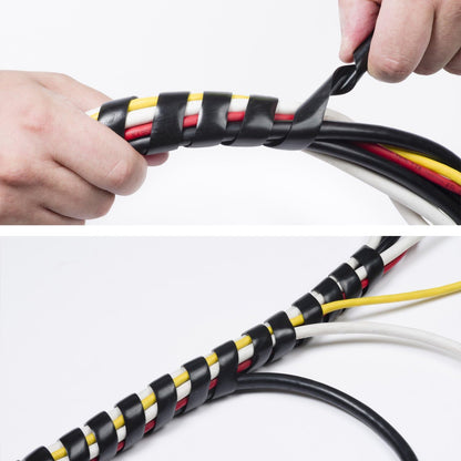 D-Line Cable Tidy Spiral Wrap, CTW2.5B, Cable Management Solution to Organise Cables - 2.5 Meter Length