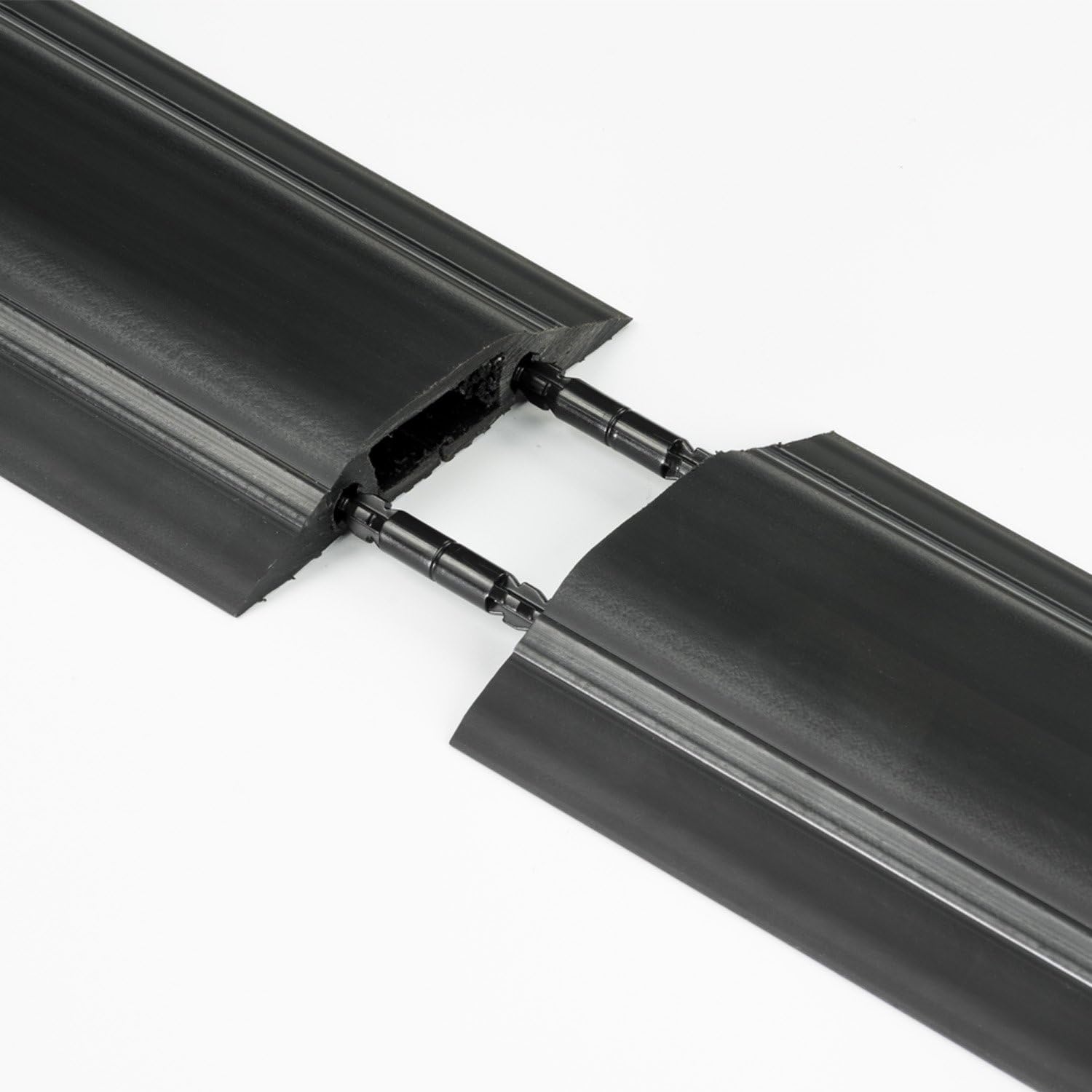 D-Line 1.8m Linkable Floor Cable Protector, Heavy Duty Cable Cover, Protect Wires & Prevent Cable Trips, Cable Management Solution - 1.8m Length, Cable Cavity = 30mm (W) x 10mm (H