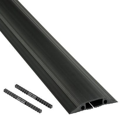 D-Line 1.8m Linkable Floor Cable Protector, Heavy Duty Cable Cover, Protect Wires & Prevent Cable Trips, Cable Management Solution - 1.8m Length, Cable Cavity = 30mm (W) x 10mm (H