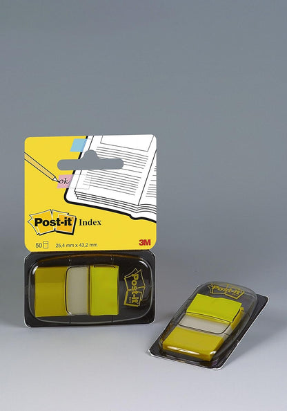 Post-it Index Medium In a Plastic Dispenser, Yellow, 50 Flags/Dispenser, 1 Dispenser/Pack Post-it 70-0713-9283-4 Yellow