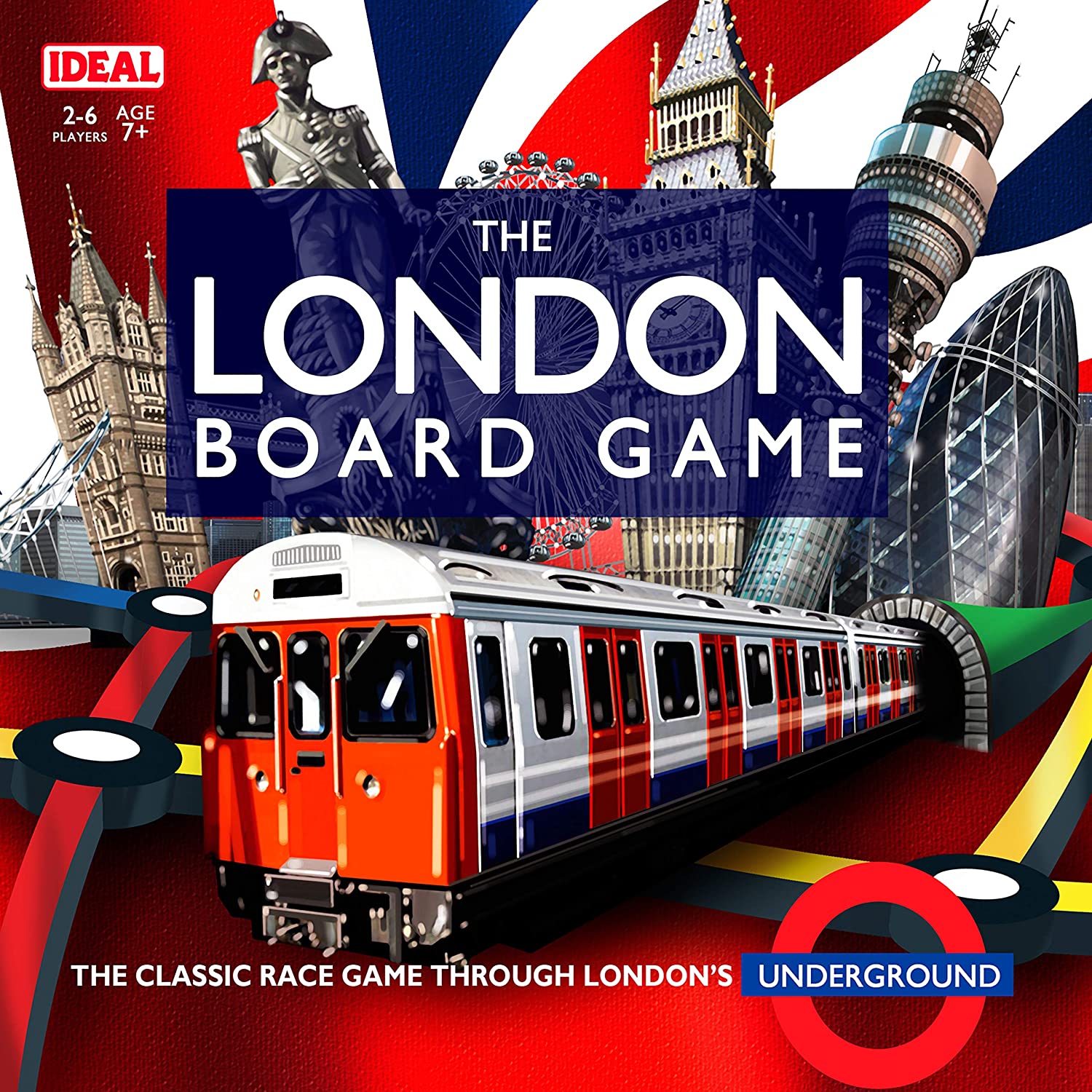 IDEAL | The London Board Game: The classic race game through London's Underground! | Classic Board Games | For 2-6 Players | Ages 7+, Assorted Colourslime Green