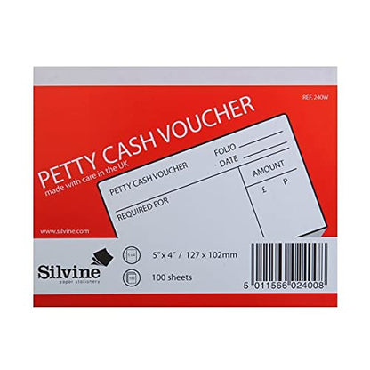 Silvine SV42400 5mm x 4 Petty Cash Pad - White