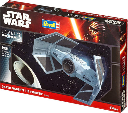 Revell 03602 Star Wars Darth Vader's TIE Fighter 1:121 Scale Unbuilt/Unpainted Plastic Model Kit Without Glue, Paint & Brush